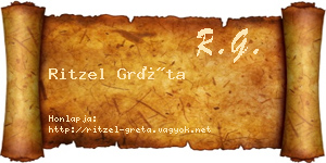 Ritzel Gréta névjegykártya
